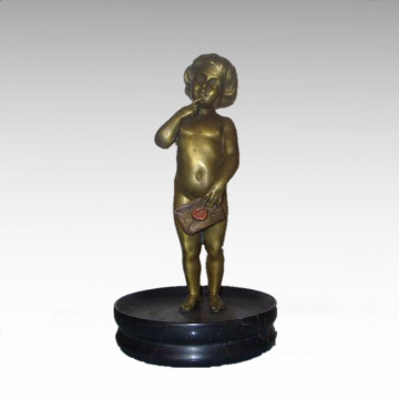 Kids Figure Statue Envelope Boy Bronze Sculpture TPE-917